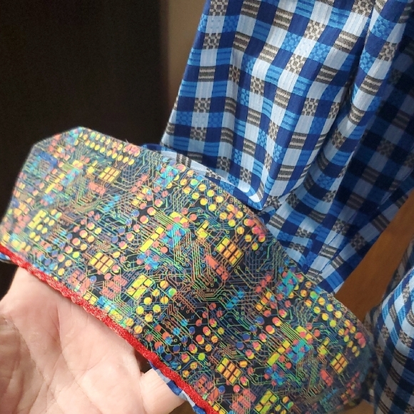 Robert Graham Blue and Grey Gingham Casual Shirt - Picture 3 of 10